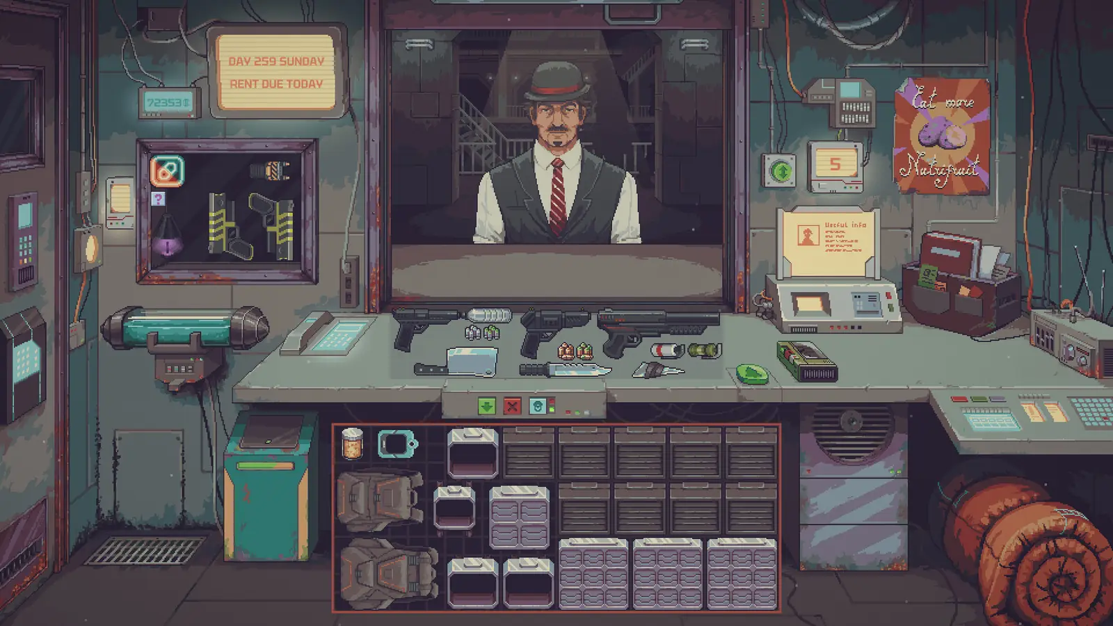 Customer at the service window of the station shop. Steam store screenshot.